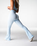 Seaside Harmony Ribbed Seamless Flare Leggings