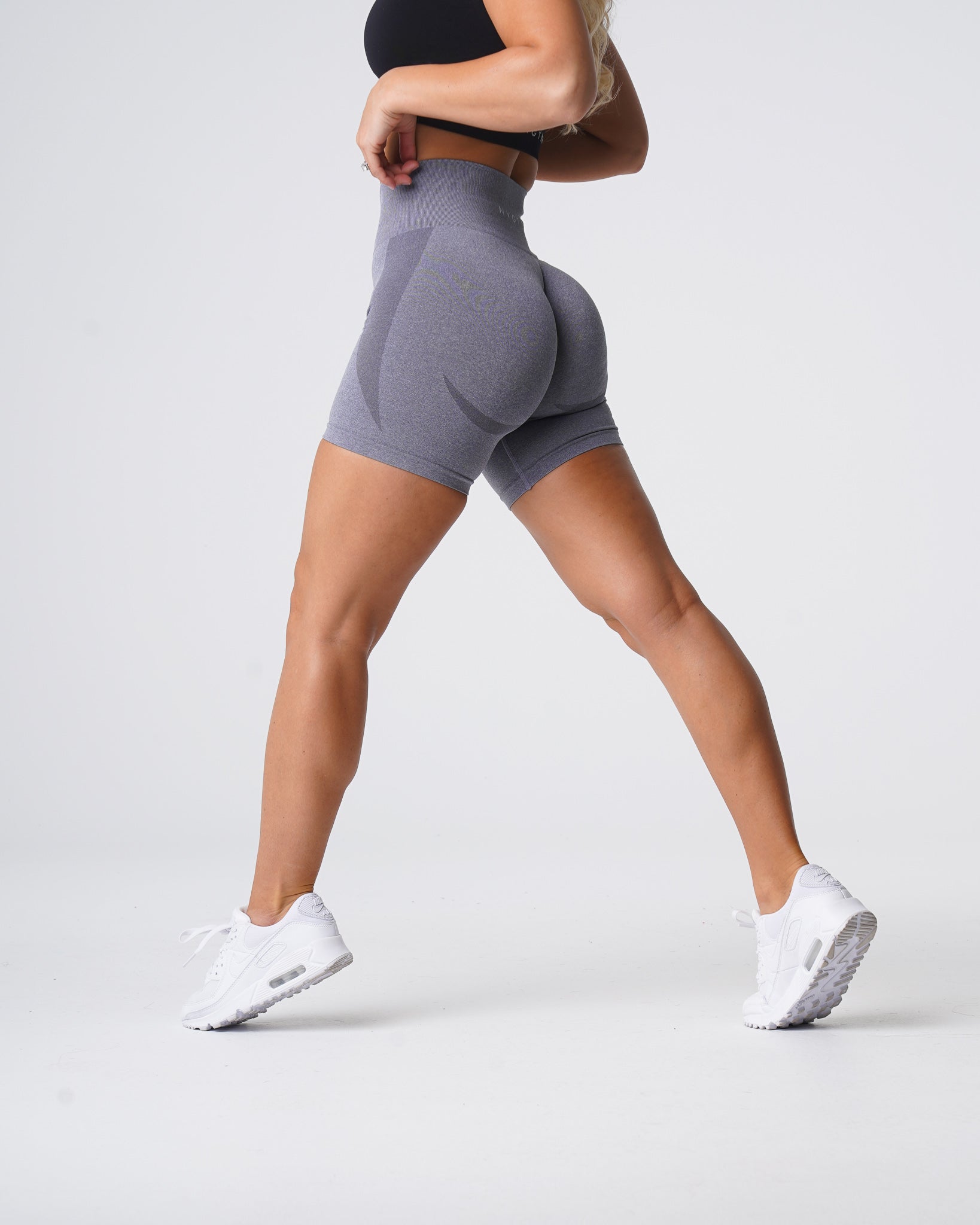 Grey Contour Seamless Shorts